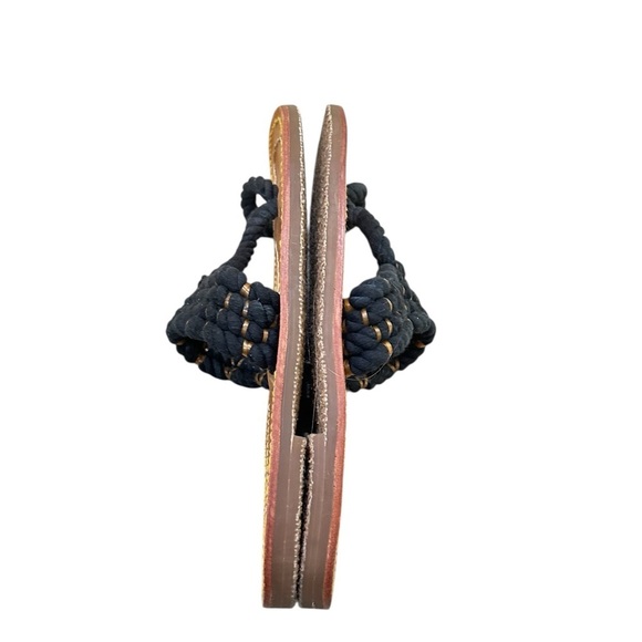 Free People Black & Tan casual Rope leather sole toe flat Sandals size EU 41 - Picture 7 of 9